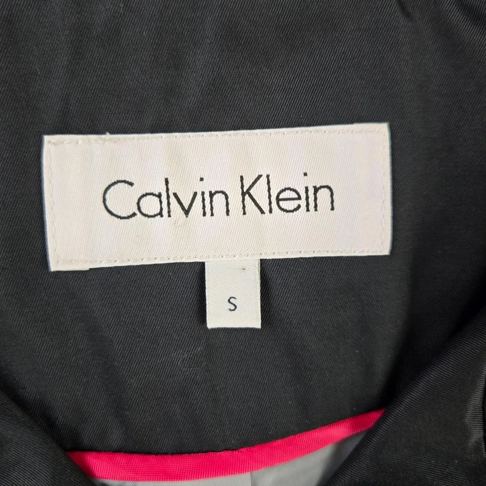 Calvin Klein Black Classic Lightweight Minimal Spring Rain Jacket Size Small